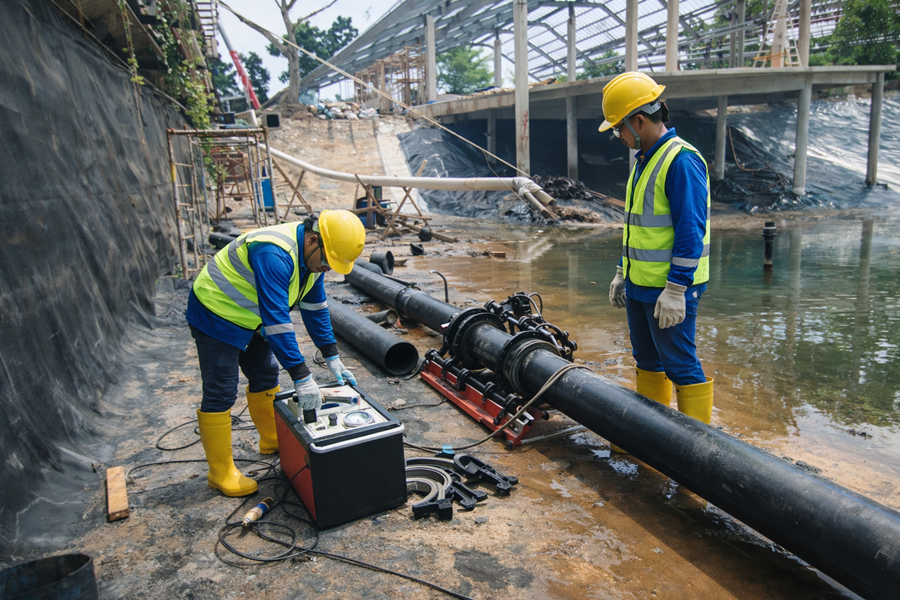 Instalasi Geomembrane Danau The Breeze, BSD